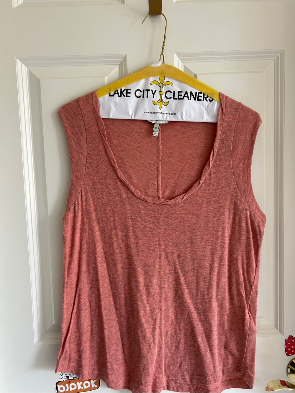 Joie Heathered Coral Scoop Neck Sleeveless Tank